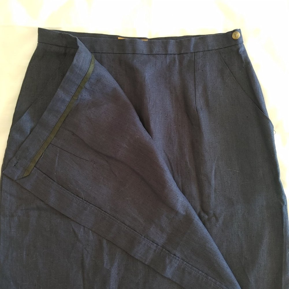 RUFF HEWN NAVY PENCIL SKIRT - Picture 2 of 6